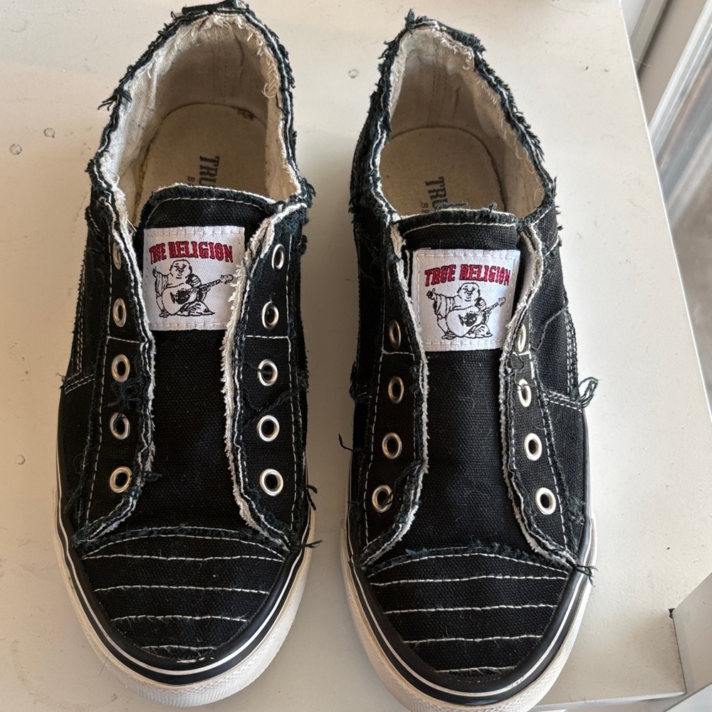 True Religion Black Canvas Sneakers